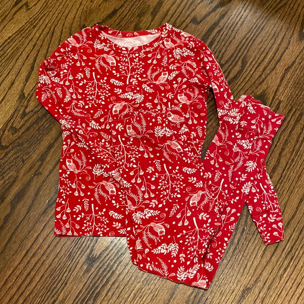 Gap Kids Long Sleeve / Long Pant Red Owl Pajamas